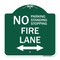 Signmission No Parking Standing or Stopping Fire Lane with Bidirectional Arrow, Green & White, GW-1818-23613 A-DES-GW-1818-23613 - alternate 1